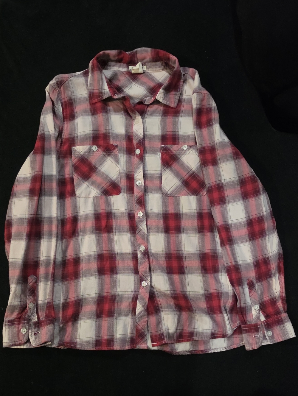 Women's Levi's Red and White Plaid Shirt